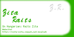 zita raits business card